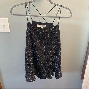 NWT LOFT Black and White Floral Strappy Cami- SZ L